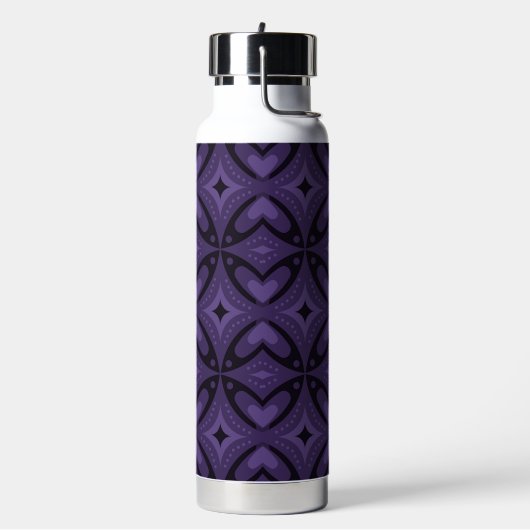 Dunkelviolett gefärbtes Retro-Muster Trinkflasche (Links)