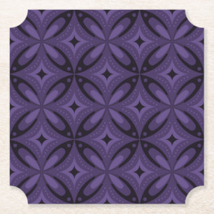 Dunkelviolett gefärbtes Retro-Muster Untersetzer