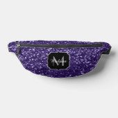 Dunkelviolett, lila Glitzer Glitzern Monogram Bauchtasche (Ablage )