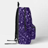 Dunkelviolett, lila Glitzer Glitzern Monogram Bedruckter Rucksack (Links)