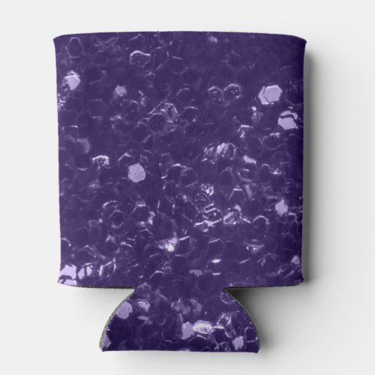 Dunkelviolett, lila Glitzer Glitzern Monogram Dosenkühler (Rückseite)