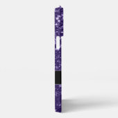 Dunkelviolett, lila Glitzer Glitzern Monogram iPhone Hülle (Rechte Seite)