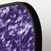 Dunkelviolett, lila Glitzer Glitzern Monogram Pickleball Schläger (Linke Seite)
