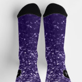 Dunkelviolett, lila Glitzer Glitzern Monogram Socken (Oben)