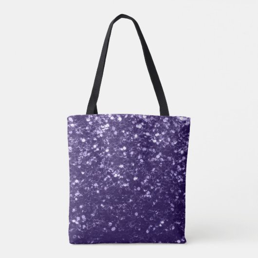 Dunkelviolett, lila Glitzer Glitzern Monogram Tasche (Rückseite)