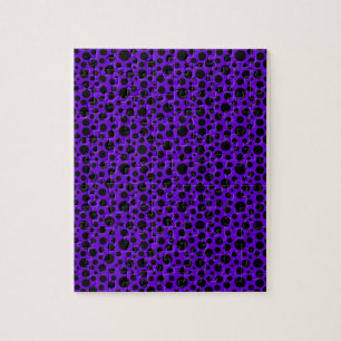 Dunkelviolett mit schwarzen Kreisen Puzzle