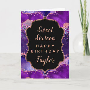 Dunkelviolett Rosa Achat Sweet 16 Alles Gute zum G Karte