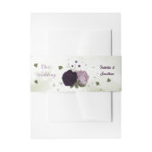 dunkelviolette Blumen Grüne Hochzeit Einladungsbanderole (Vorderseite Beispiel)