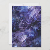 Dunkelviolette Boho-Hexen-Kristalle Schwarze Handf Einladung (Rückseite)