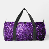 Dunkelviolette falsche Glitter-Funkel-Monogramm Duffle Bag (Rückseite)
