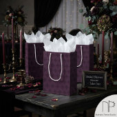 Dunkelviolette Fleur de Lis Mittlere Geschenktüte