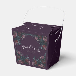 Dunkelviolette florale elegante Hochzeit Maroon Ma Geschenkschachtel