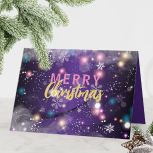 Dunkelviolette himmlische Galaxie Frohe Weihnachte Feiertagskarte