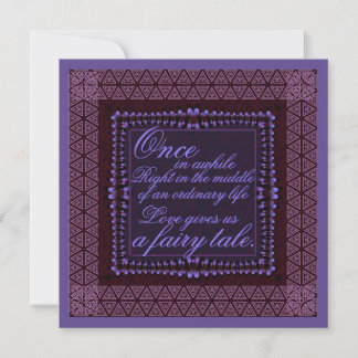 Dunkelviolette Romantik-Hochzeitseinladung Einladung