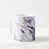 Dunkelviolette schwarze abstrakte Kunst-Tasse Kaffeetasse (Vorderseite Links)