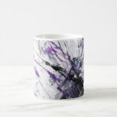 Dunkelviolette schwarze abstrakte Kunst-Tasse Kaffeetasse (Mittel)