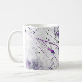Dunkelviolette schwarze abstrakte Kunst-Tasse Kaffeetasse