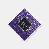 Dunkelviolette Ultra lila Glitzer Glitzern Sweet 1 Serviette (Ecke)