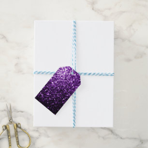 Dunkelvioletter falscher glänzender Glitter Funken Geschenkanhänger