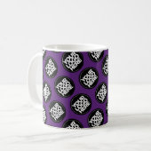 Dunkelviolettes Geschäftsmuster für Mitarbeiter mi Kaffeetasse (Vorderseite Links)