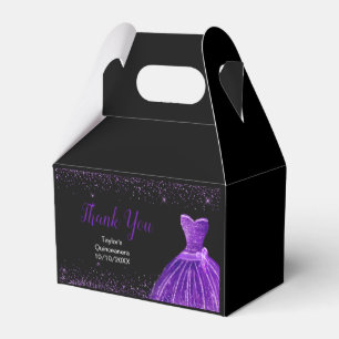 Dunkelviolettes Kleid Faux Glitter Quinceanera Geschenkschachtel