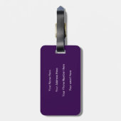 Dunkelviolettes Monogramm Anfangsname Geschenk Par Gepäckanhänger (Rückseite vertikal)