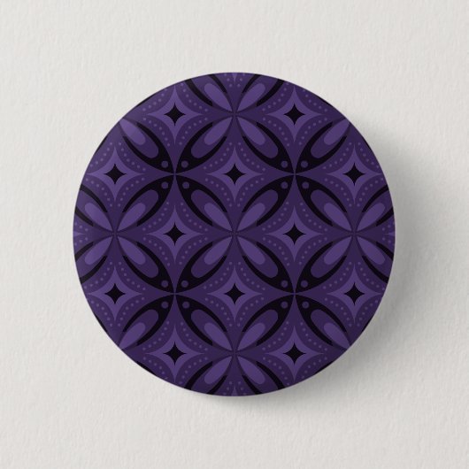 Dunkelviolettes Retro-Muster Button (Vorderseite)