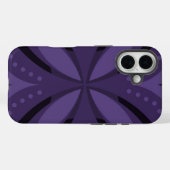 Dunkelviolettes Retro-Muster Case-Mate iPhone Hülle (Rückseite (Horizontal))