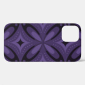 Dunkelviolettes Retro-Muster Case-Mate iPhone Hülle (Rückseite (Horizontal))