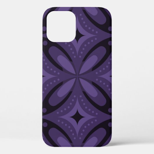 Dunkelviolettes Retro-Muster Case-Mate iPhone Hülle (Rückseite)