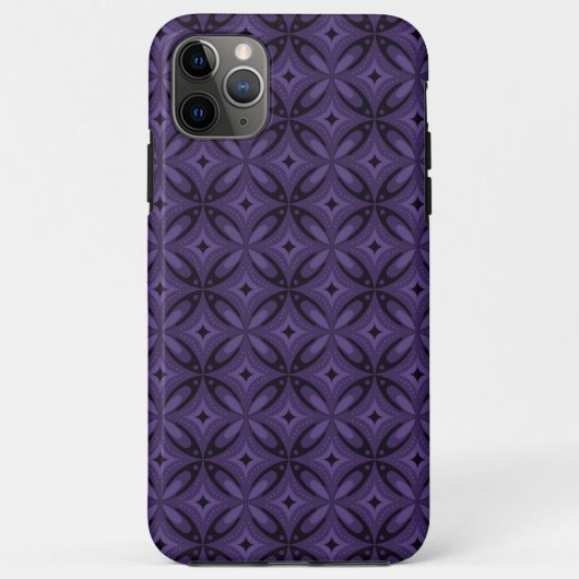 Dunkelviolettes Retro-Muster Case-Mate iPhone Hülle (Rückseite)