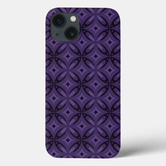Dunkelviolettes Retro-Muster Case-Mate iPhone Hülle (Rückseite)