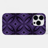 Dunkelviolettes Retro-Muster Case-Mate iPhone Hülle (Rückseite (Horizontal))