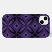 Dunkelviolettes Retro-Muster Case-Mate iPhone Hülle (Rückseite (Horizontal))