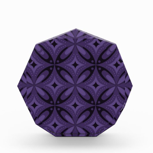 Dunkelviolettes Retro-Muster Fotoblock (Vorderseite)