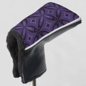Dunkelviolettes Retro-Muster Golf Headcover (3/4 Vorderseite)