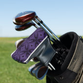 Dunkelviolettes Retro-Muster Golf Headcover (In Situ)