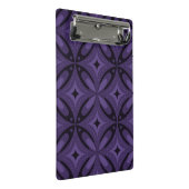 Dunkelviolettes Retro-Muster Mini Klemmbrett (Schrägansicht)