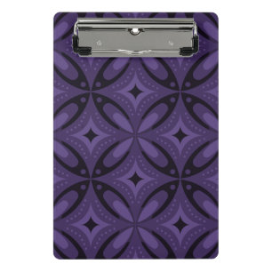 Dunkelviolettes Retro-Muster Mini Klemmbrett