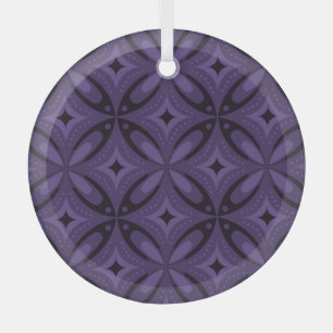 Dunkelviolettes Retro-Muster Ornament Aus Glas