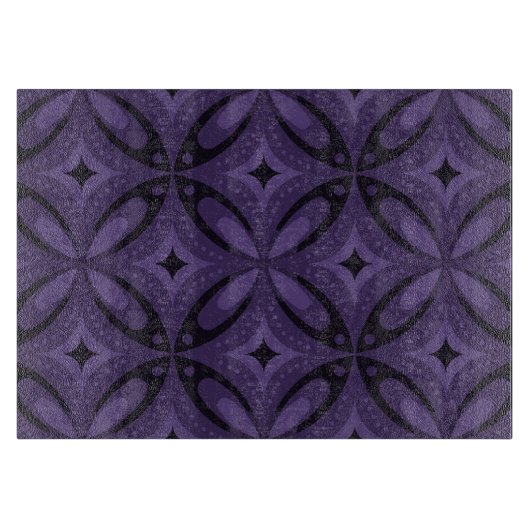 Dunkelviolettes Retro-Muster Schneidebrett (Vorderseite)