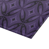 Dunkelviolettes Retro-Muster Schneidebrett (Ecke)