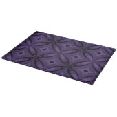 Dunkelviolettes Retro-Muster Schneidebrett (Ecke)