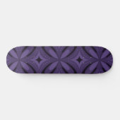 Dunkelviolettes Retro-Muster Skateboard (Horizontal)