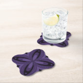 Dunkelviolettes Retro-Muster Untersetzer (Vor Ort)