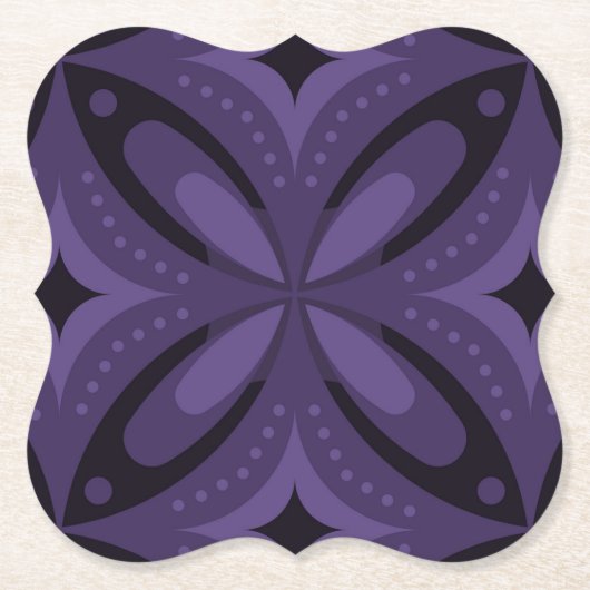Dunkelviolettes Retro-Muster Untersetzer (Vorderseite)