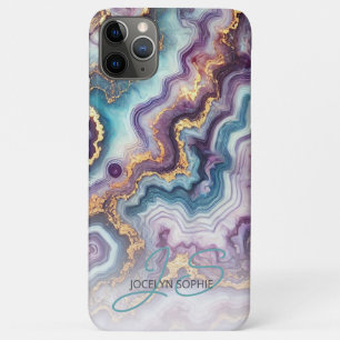 Dunkelviolettes Türkisblaues Gold Marmor Kunst Mus Case-Mate iPhone Hülle