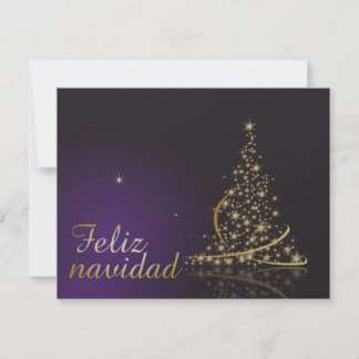 Dunkelviolettes Weihnachtsmotiv mit goldenem Weihn Einladung