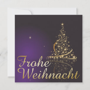 Dunkelviolettes Weihnachtsmotiv mit Weihnachtsbaum Einladung