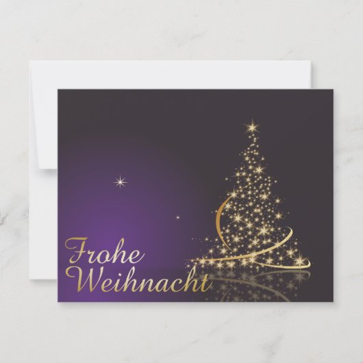 Dunkelviolettes Weihnachtsmotiv mit Weihnachtsbaum Einladung (Vorderseite)